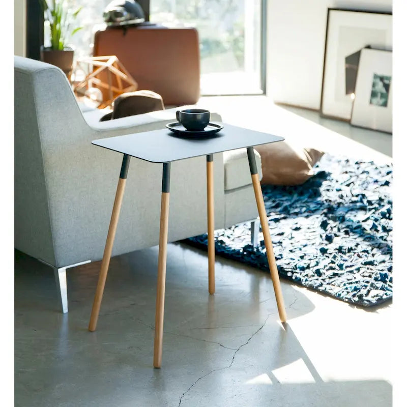 Yamazaki Home Side Table, Steel, Holds 22 lbs, Minimal Assembly - L 11.81 x W 17.72 x H 19.69 inches