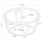 Gable Glam 2-Piece Glass Top Coffee Table Set with Shelf by Furniture of America