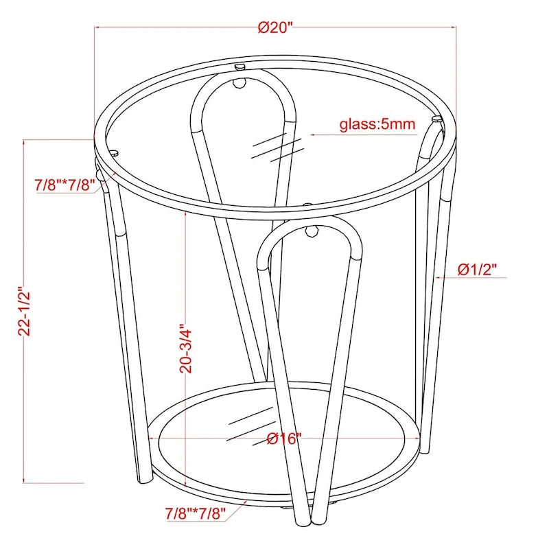 Gable Glam 2-Piece Glass Top Coffee Table Set with Shelf by Furniture of America