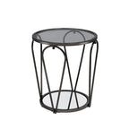 Gable Glam 2-Piece Glass Top Coffee Table Set with Shelf by Furniture of America