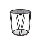 Gable Glam 2-Piece Glass Top Coffee Table Set with Shelf by Furniture of America