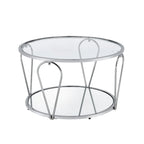 Gable Glam 2-Piece Glass Top Coffee Table Set with Shelf by Furniture of America