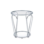 Gable Glam 2-Piece Glass Top Coffee Table Set with Shelf by Furniture of America