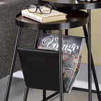 Leestra Modern Matte Black 20-inch Steel 2-Piece Nesting Tables Set by Furniture of America