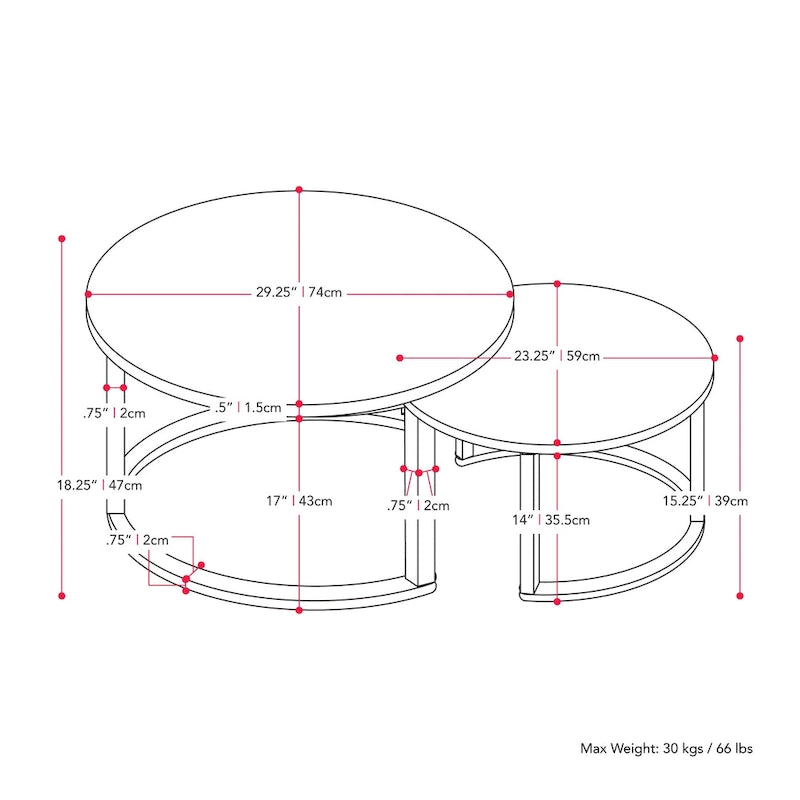 Set of 2 Nesting Coffee Tables
