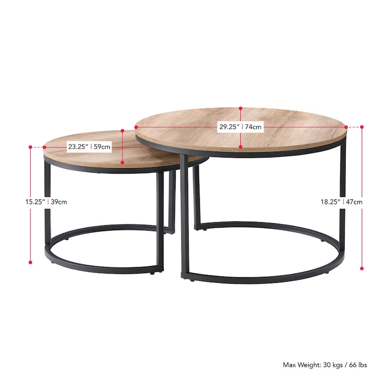 Set of 2 Nesting Coffee Tables