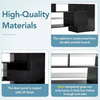 Merax TV Stand with 2 Illuminated Glass Shelves, High Gloss Entertainment Center for TVs Up to 80 - n/a