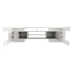 Merax TV Stand with 2 Illuminated Glass Shelves, High Gloss Entertainment Center for TVs Up to 80 - n/a