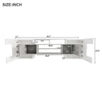 Merax TV Stand with 2 Illuminated Glass Shelves, High Gloss Entertainment Center for TVs Up to 80 - n/a