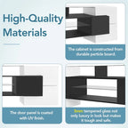 Merax TV Stand with 2 Illuminated Glass Shelves, High Gloss Entertainment Center for TVs Up to 80 - n/a