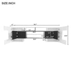 Merax TV Stand with 2 Illuminated Glass Shelves, High Gloss Entertainment Center for TVs Up to 80 - n/a