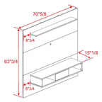 Midtown Concept Wall Mounted TV Shelf Board for 70-in TV