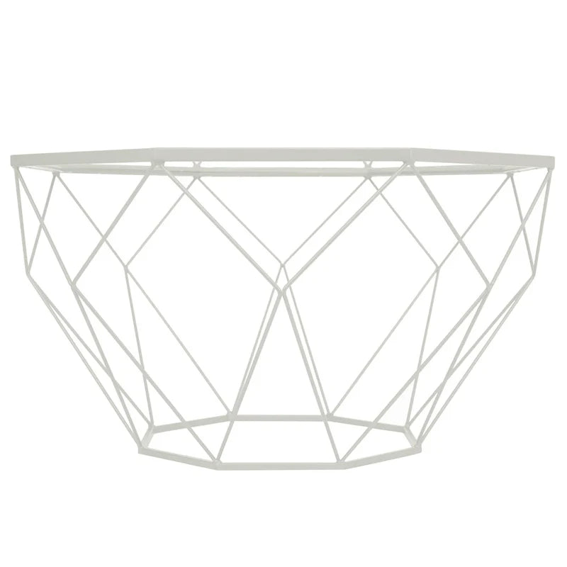 Malibu 29 Modern Octagon Center Coffee Table with Tempered Glass Table top & Sturdy Metal Geometric Base for Living Room Office