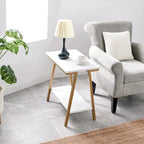 Leick Home Empiria Narrow Side Table with Shelf and Metal Frame