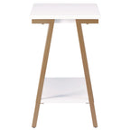 Leick Home Empiria Narrow Side Table with Shelf and Metal Frame