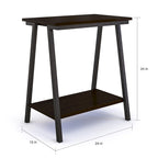 Leick Home Empiria Narrow Side Table with Shelf and Metal Frame