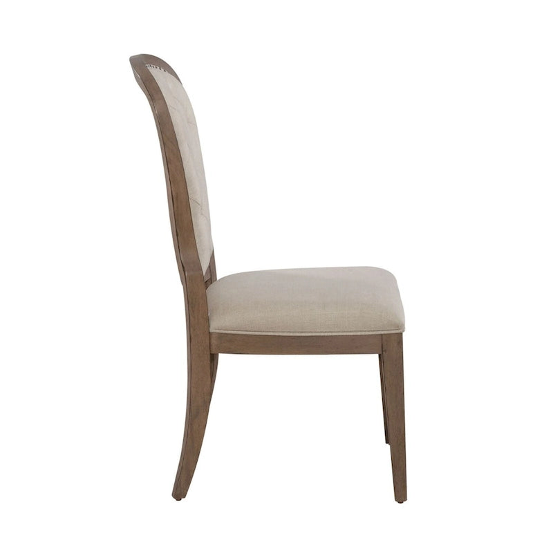 Americana Farmhouse Upholstered Tufted Back Side Chair (Set of 2)