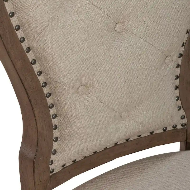Americana Farmhouse Upholstered Tufted Back Side Chair (Set of 2)