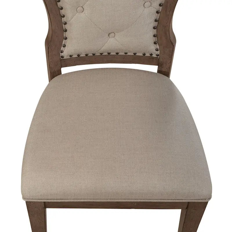 Americana Farmhouse Upholstered Tufted Back Side Chair (Set of 2)