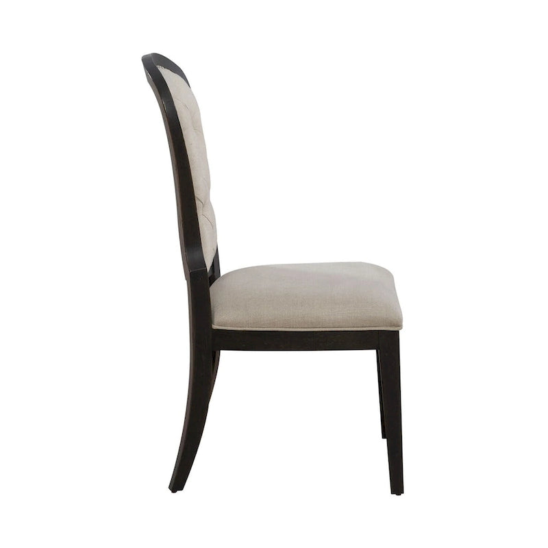 Americana Farmhouse Upholstered Tufted Back Side Chair (Set of 2)