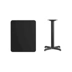 24 x 30 Rectangular Laminate Table Top with 22 x 22 Table Height Base - 24W x 30D x 31.125H