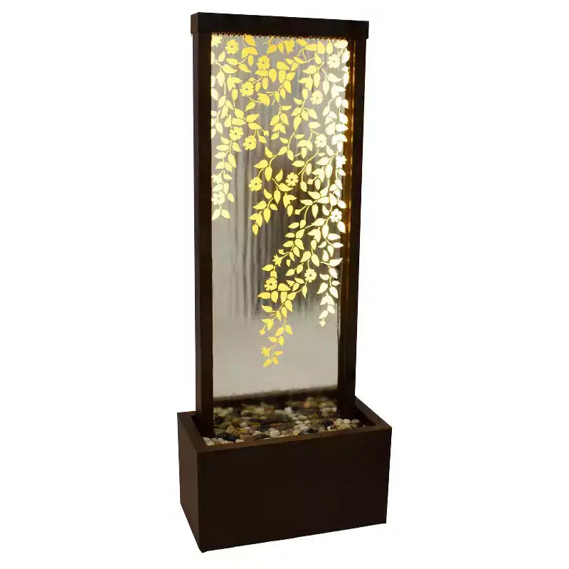 Sunnydaze 47.25 H Wisteria Vines Zinc Outdoor Water Fountain with Warm White LED Lights