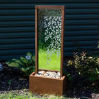 Sunnydaze 47.25 H Wisteria Vines Zinc Outdoor Water Fountain with Warm White LED Lights