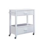 Newsom Modern 2-Drawer Caster Serving Cart with Towel Bar by Furniture of America