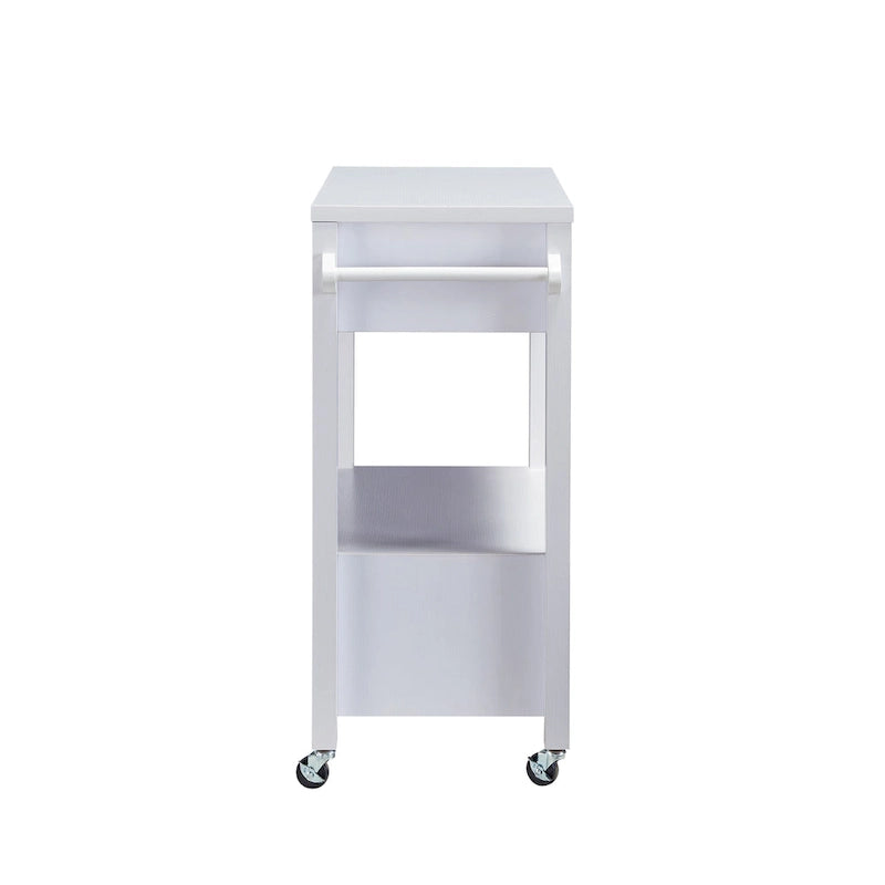 Newsom Modern 2-Drawer Caster Serving Cart with Towel Bar by Furniture of America
