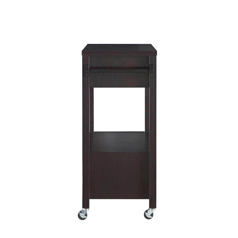 Newsom Modern 2-Drawer Caster Serving Cart with Towel Bar by Furniture of America