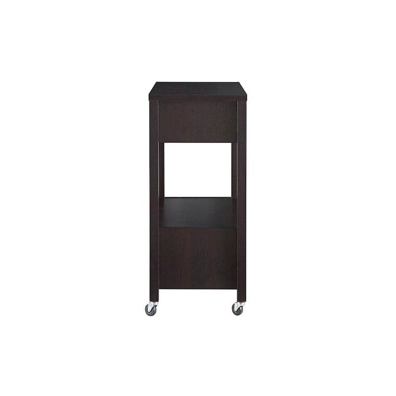 Newsom Modern 2-Drawer Caster Serving Cart with Towel Bar by Furniture of America
