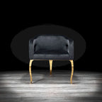 Caprice Titanium Gold Stainless Steel Dining Chair