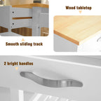 45 Kitchen Island Cart with Wheels, 2 Drawers & Open Storage Shelves - 45 x 17 x 35 inches
