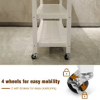 45 Kitchen Island Cart with Wheels, 2 Drawers & Open Storage Shelves - 45 x 17 x 35 inches