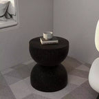 LeisureMod Sage Series Minimalist Fiberstone Hourglass Side Table  Modern Accent End Table for Indoor or Patio Use, Durable Small-Space Design