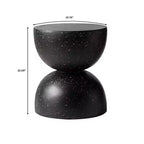 LeisureMod Sage Series Minimalist Fiberstone Hourglass Side Table  Modern Accent End Table for Indoor or Patio Use, Durable Small-Space Design