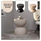 LeisureMod Sage Series Minimalist Fiberstone Hourglass Side Table  Modern Accent End Table for Indoor or Patio Use, Durable Small-Space Design