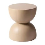 LeisureMod Sage Series Minimalist Fiberstone Hourglass Side Table  Modern Accent End Table for Indoor or Patio Use, Durable Small-Space Design