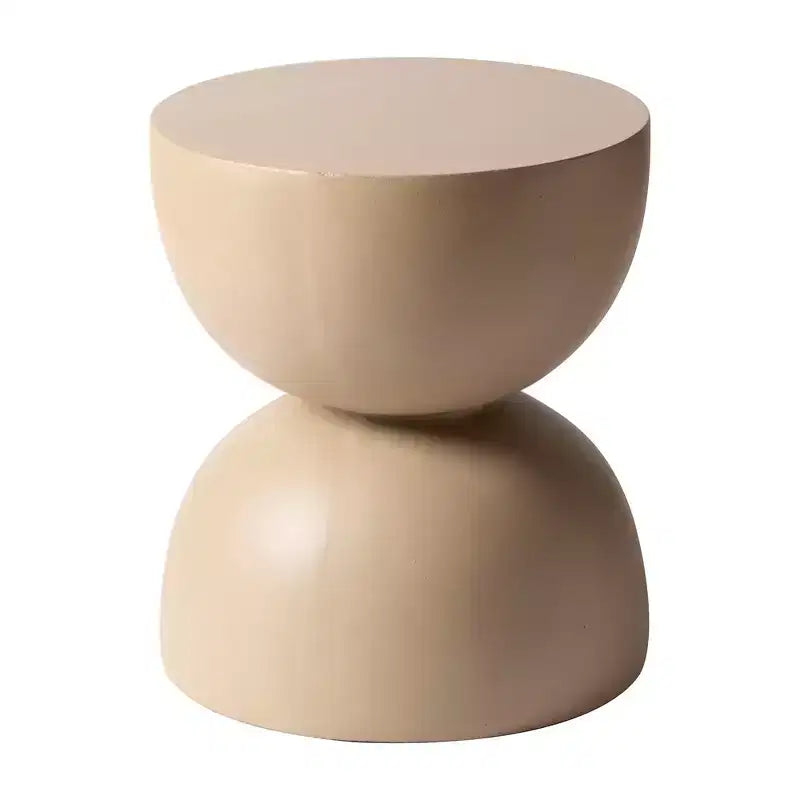 LeisureMod Sage Series Minimalist Fiberstone Hourglass Side Table  Modern Accent End Table for Indoor or Patio Use, Durable Small-Space Design