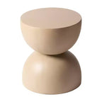 LeisureMod Sage Series Minimalist Fiberstone Hourglass Side Table  Modern Accent End Table for Indoor or Patio Use, Durable Small-Space Design