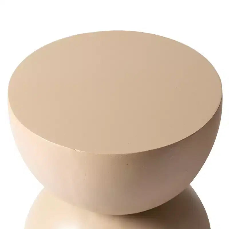 LeisureMod Sage Series Minimalist Fiberstone Hourglass Side Table  Modern Accent End Table for Indoor or Patio Use, Durable Small-Space Design
