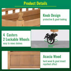 FDW Planter Box with Trellis 51 H Raised Garden Bed Trellis Hard Acacia Wood Raised Garden Beds with Grid and Drainage Holes for Outdoor, Nature