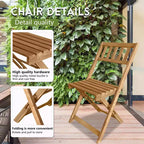 FDW Outdoor Bistro Set with 2 Chairs and Square Table for Pool Beach Backyard Balcony Porch Deck Garden Wooden Furniture, Natural