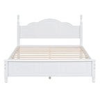 3PCS Retro Design Queen/Full Size Wood Platform Bed Set with 2 Nightstands