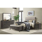 Portia Complete Upholstered Bed, Brushed Brindle