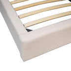 Colton White Linen Upholstered Panel Platform Bed, Eastern King