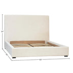 Colton White Linen Upholstered Panel Platform Bed, Eastern King