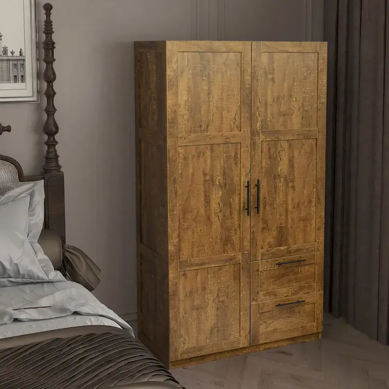 70.87H High wardrob with 2 doors, 2 drawers and 5 storage spaces