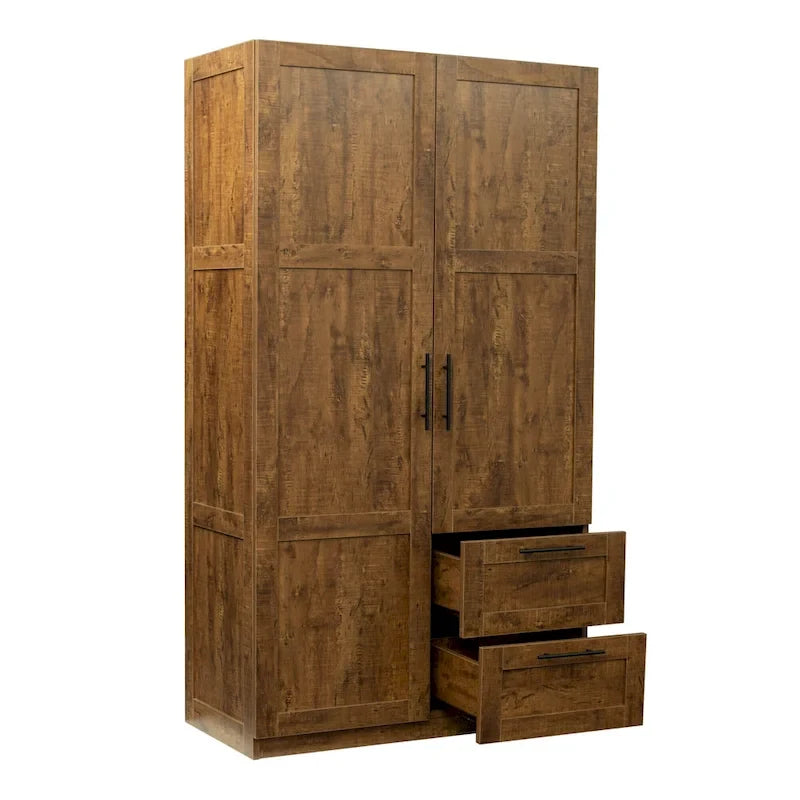 70.87H High wardrob with 2 doors, 2 drawers and 5 storage spaces