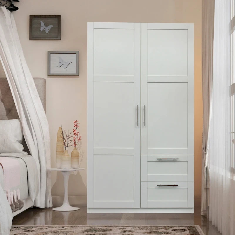 70.87H High wardrob with 2 doors, 2 drawers and 5 storage spaces